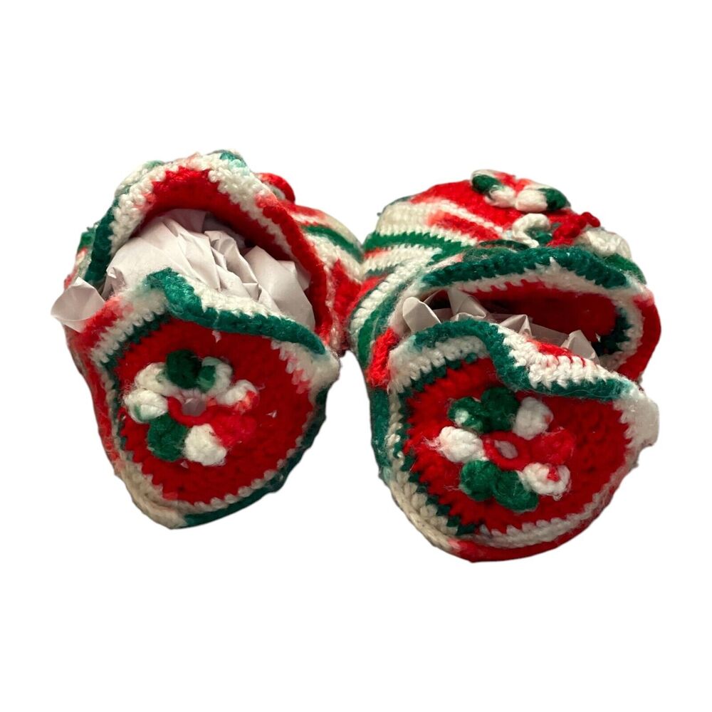 Multicolor Crochet Granny Christmas Holiday Handmade Boot Stockings 9" - Picture 3 of 6